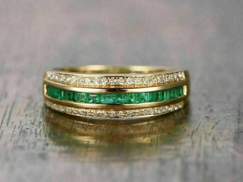 Emerald Wedding Band