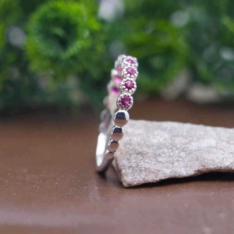 Ruby Half Eternity Wedding Band - Image 4