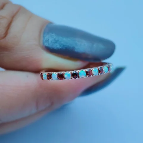 Natural Opal Garnet Band
