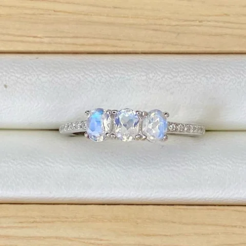 Rainbow Moonstone Ring