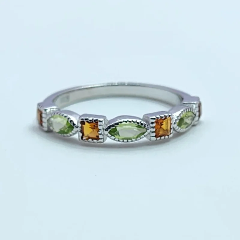 Peridot Citrine Ring
